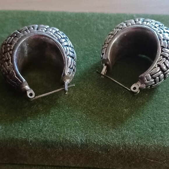 Silver plated full hoop earrings - Picture 1 of 3